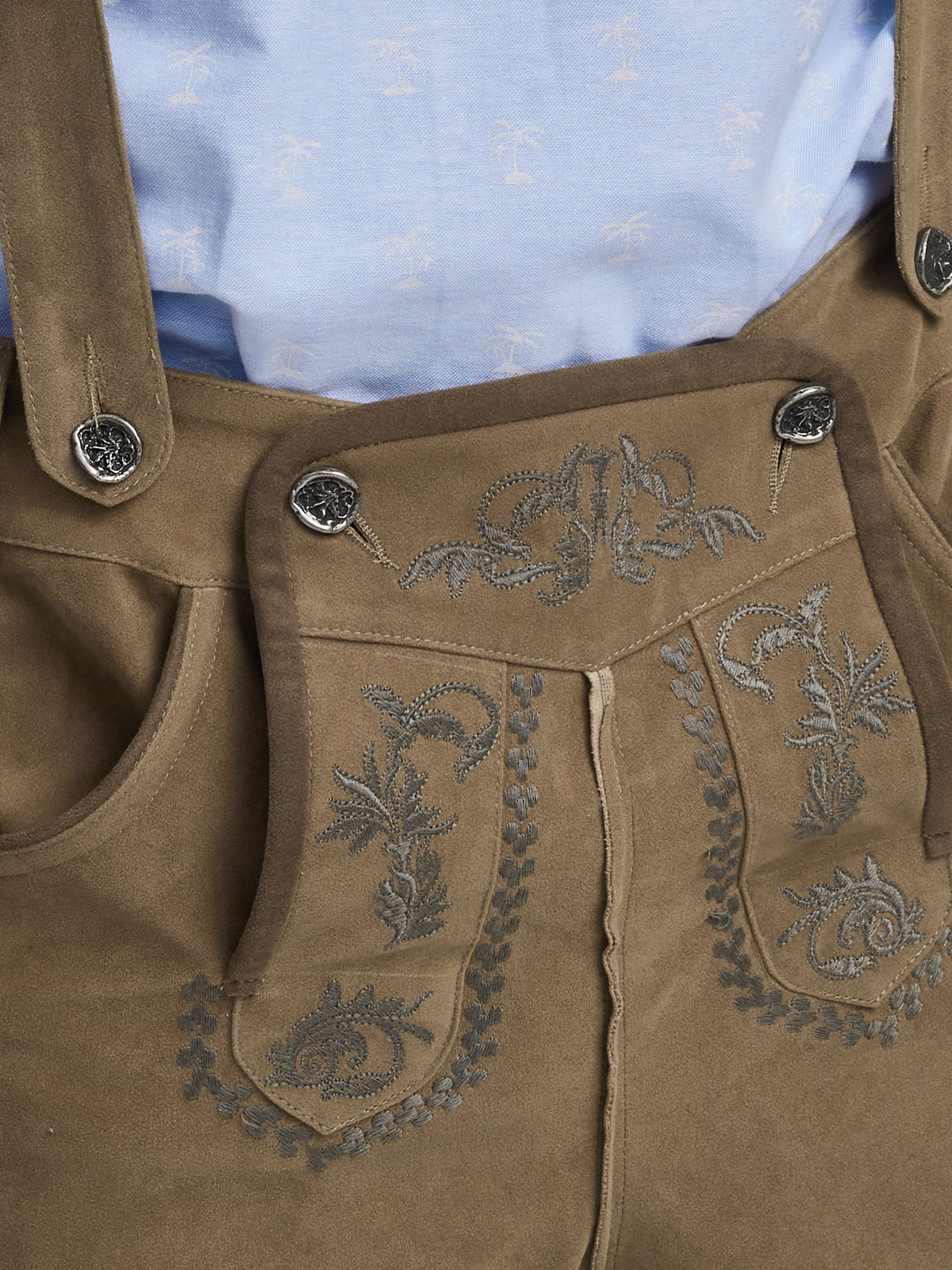 Traditionelles Dirndl in Braun mit feinen Stickereien
