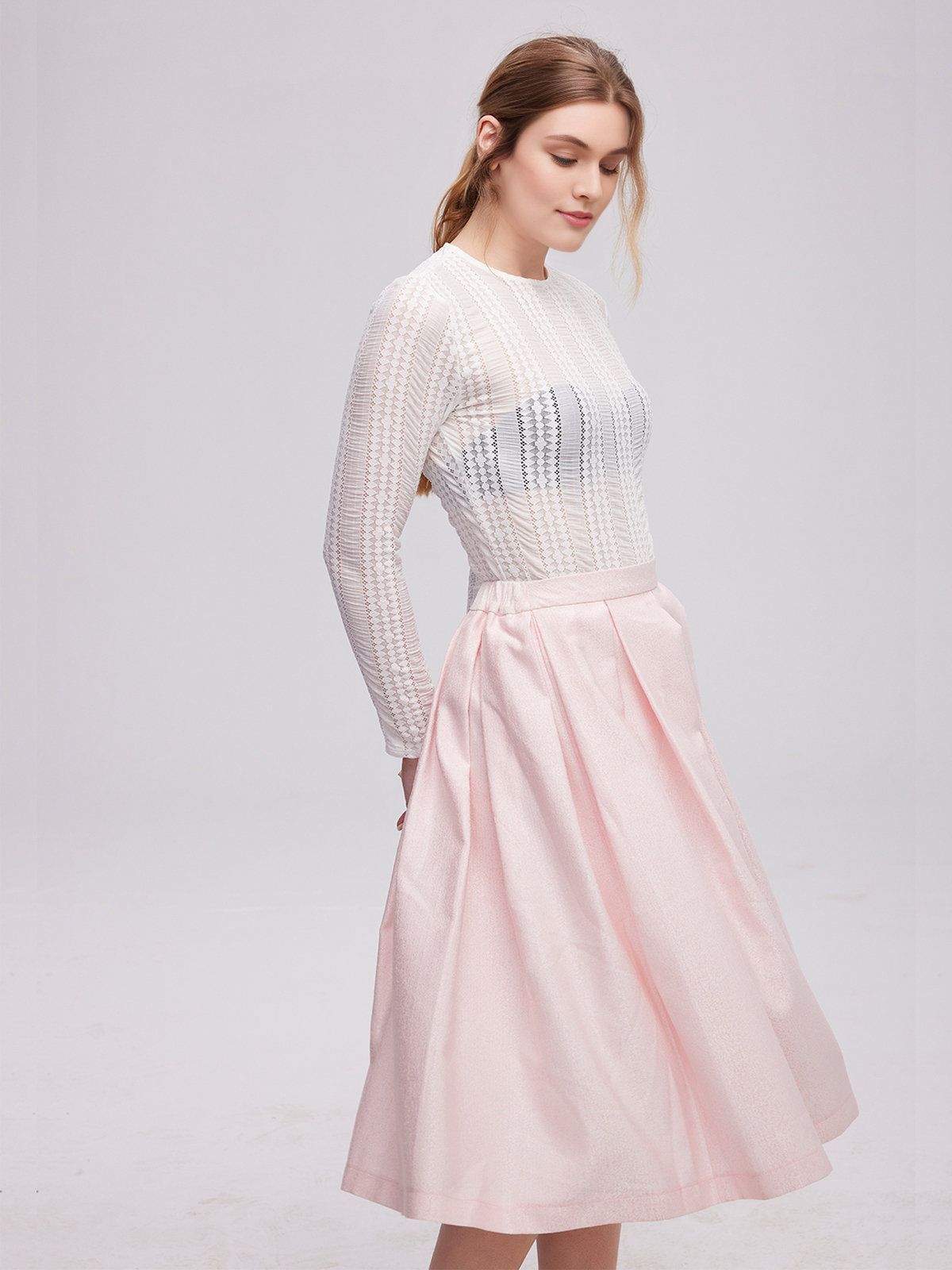 Dirndlbluse Spitze Langarm