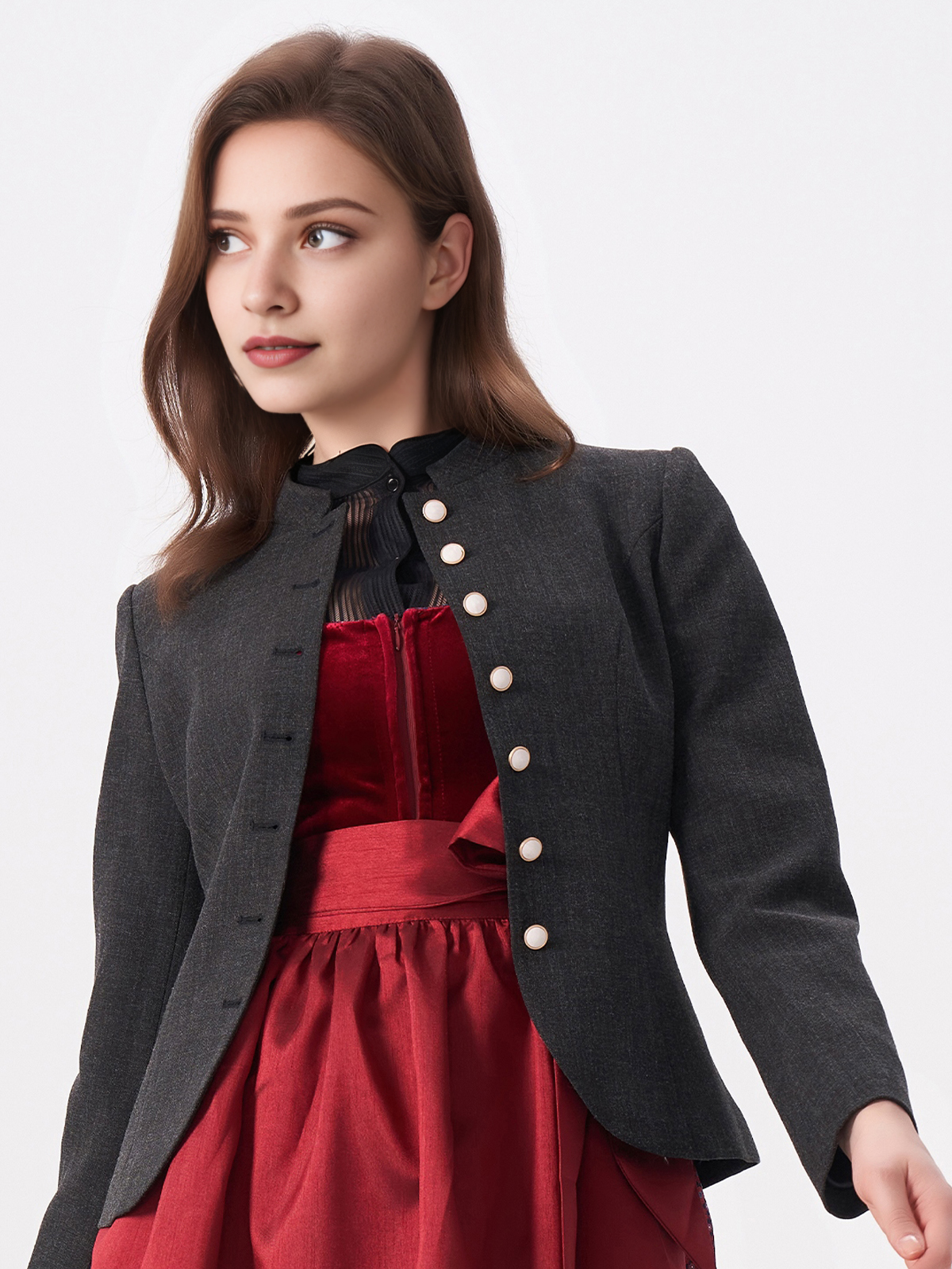 Moderner Ehreer Dirndl in Schwarz