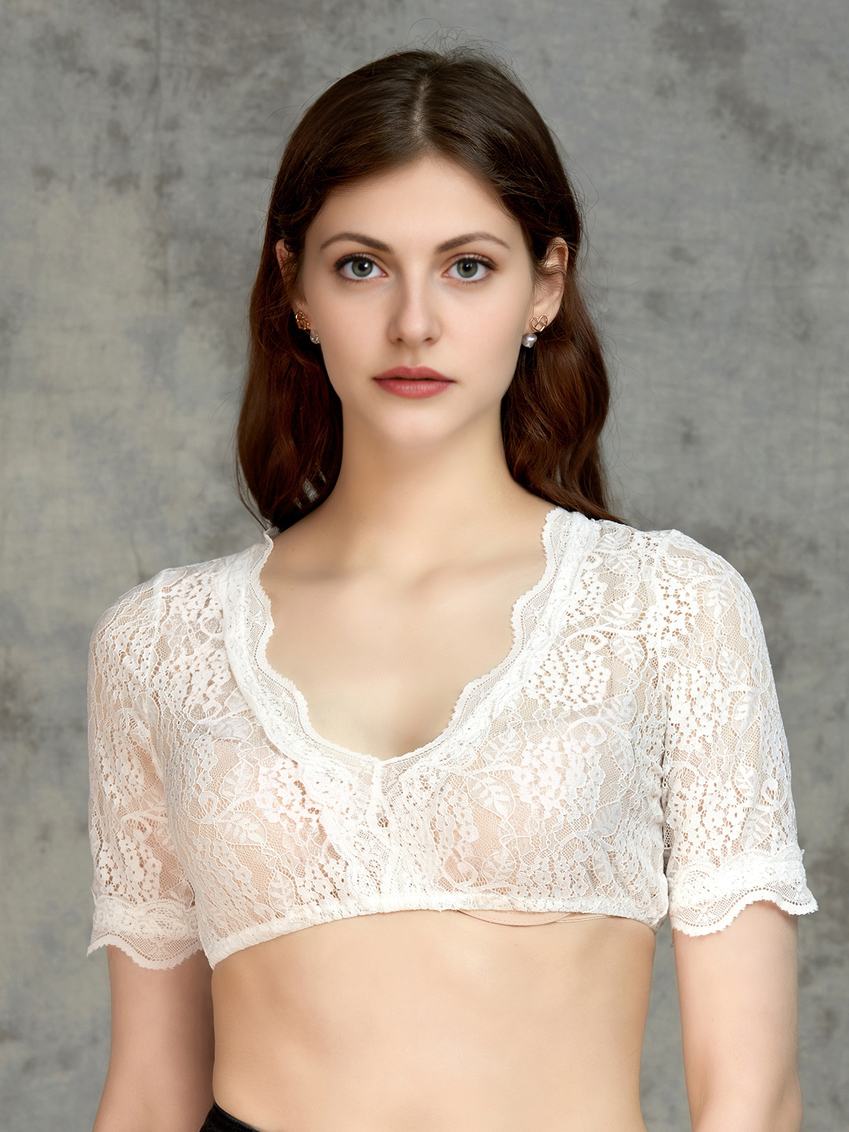 Dirndl Bluse in Weiß