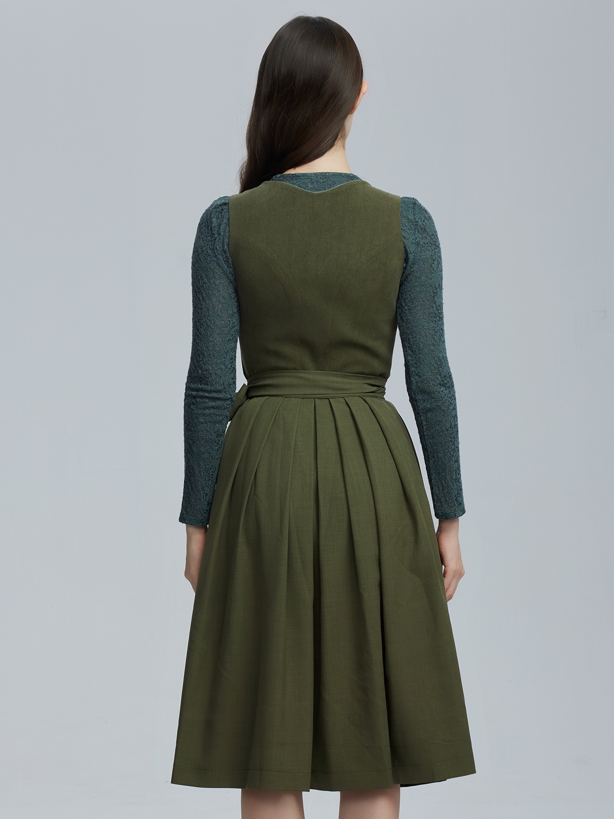 Samt Dirndl Dunkelgrün