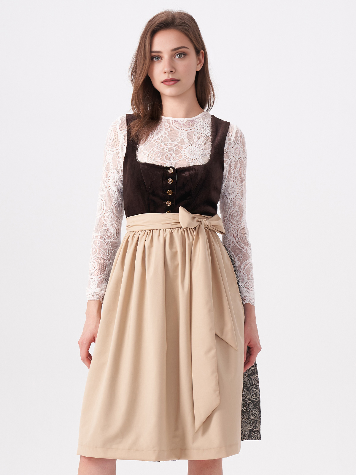 Modernes Dirndl in Braun