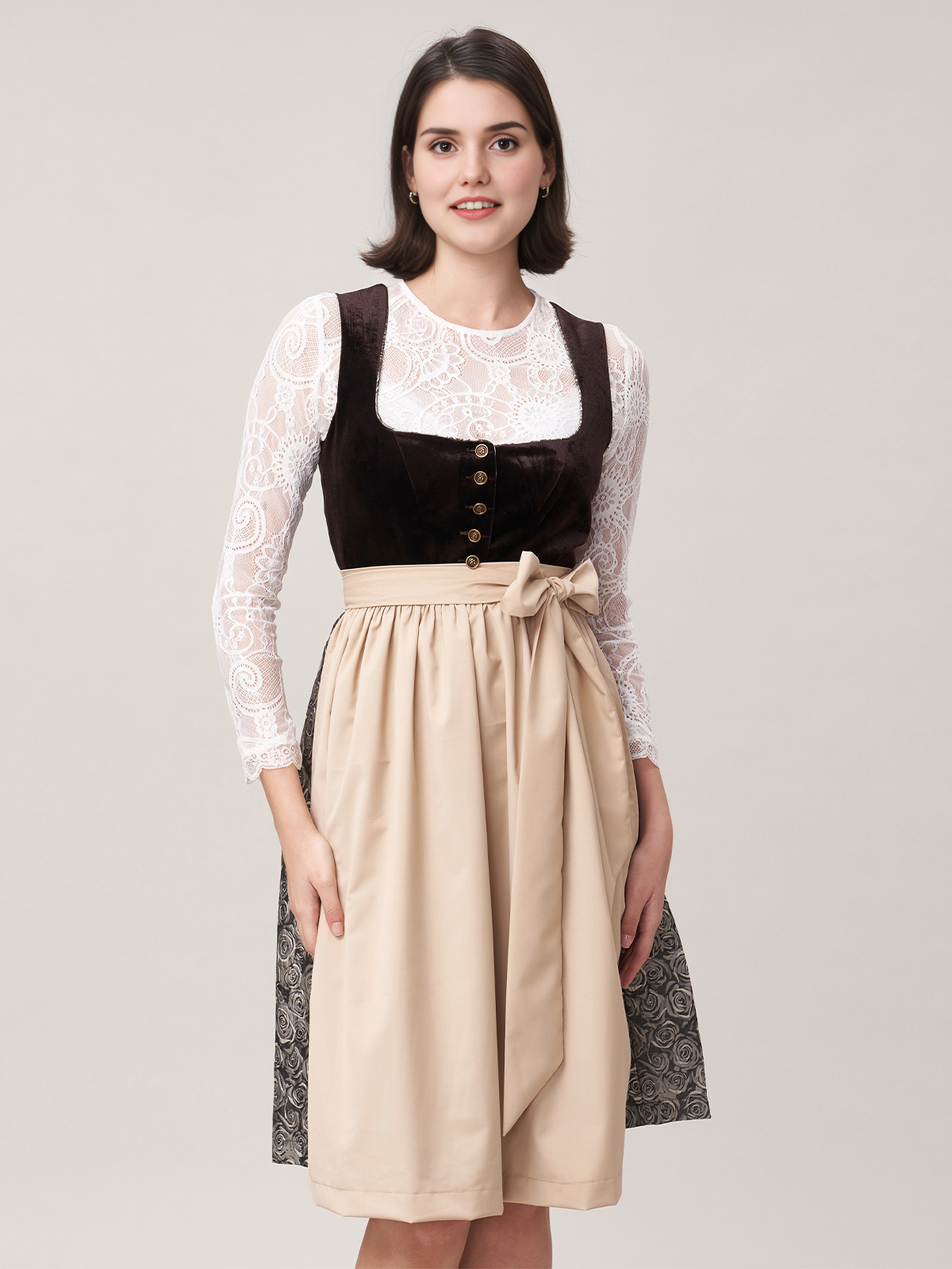 Dirndlbluse weiß hochgeschlossen