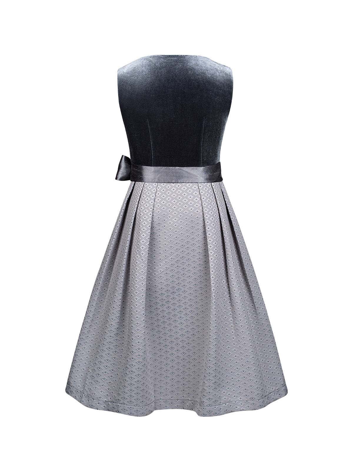 Dirndl mit Langarmbluse in Grau