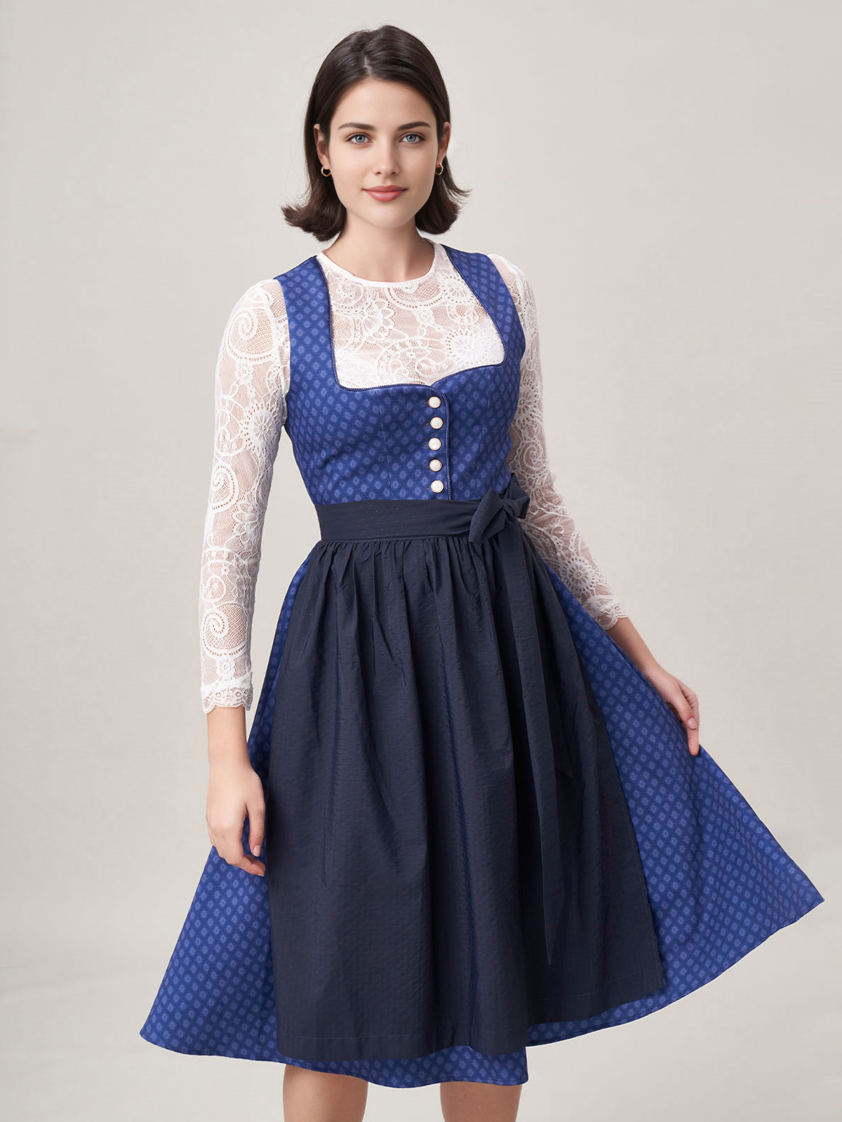 Dirndl Mini Damen in Blau